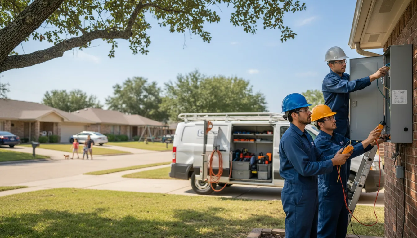 Certified electrician providing emergency electrical services in Cost, TX
